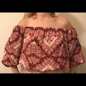 Stone Cold Fox Off-the-shoulder Isabel print silk